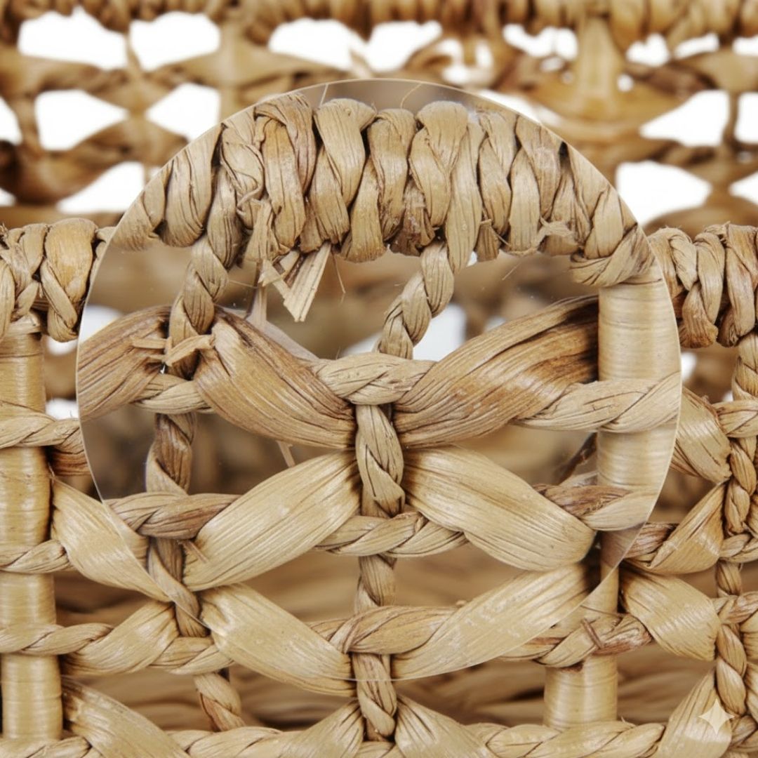 Handmade Flower Weaved Basket Eco Friendly Bamboo